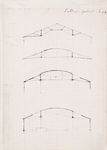 Isambard Kingdom Brunel sketch: Paddington Goods Shed, 1849