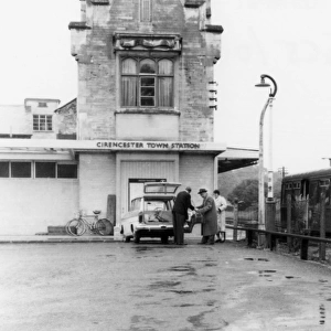 Cirencester Town Station forecourt, c. 1960