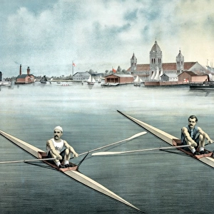 Courtney & Hanlan, champion scullers of America - view of To