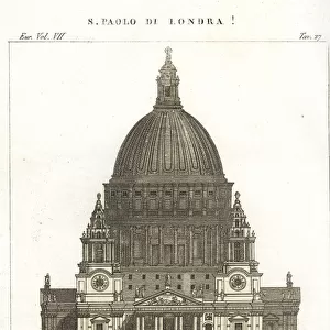 Front elevation of St. Pauls Cathedral, London