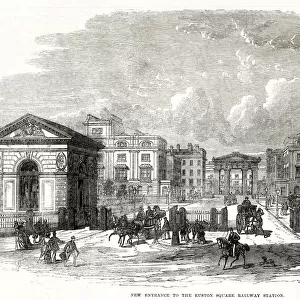 Euston Square - Railway Station Entrance, London 1870