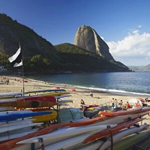 Praia Vermelha with Sugar Loaf Mountain in background, Urca, Rio de Janeiro, Brazil, South America