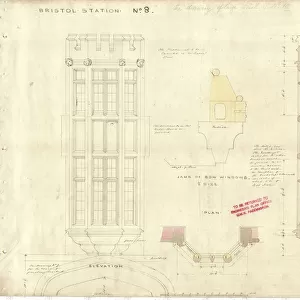 Bristol Station No. 8 Elevation, Plan and Section of Window [c1840s]