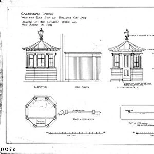 Caledonian Railway Wemyss Bay Station Buildings Contract Drawing Pier Masters Office and Wind Screen [N. D]