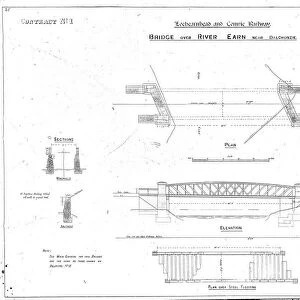 Drawing 25 Lochearnhead and Comrie Railway Bridge over River Earn near Dalhousie