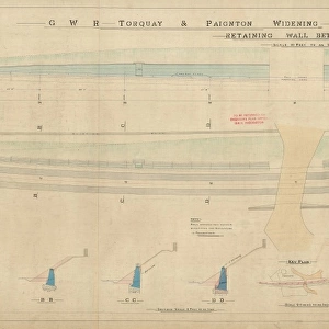 G. W. R Torquay & Paignton Widening - Retaining Wall Between 220m 27ch & 35c [1909]