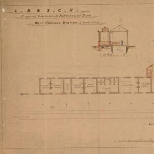 L. B. & S. C. R. - Proposed Extension to Refreshment Room - West Croydon Station (Down Side) - Drawing No 4285 [21 / 02 / 1900]