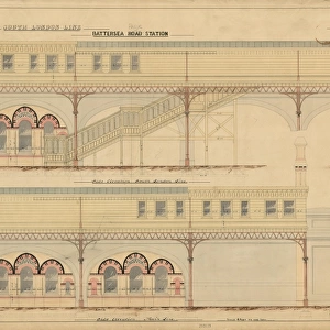 L. B. & S. C. R. South London Line, Battersea Park Station, Drawing No. 5 - Side Elevation [1866]