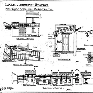 L. N. E. R Ashington Staiton New Roof, Verandah, Barriers etc [1924]