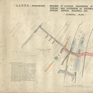 L. &. N. W. R. Manchester Widening of Existing Footbridge at London Road Station and Extension of Footbridge to Mayfield Station, Station Buildings etc - General Plan [1900]