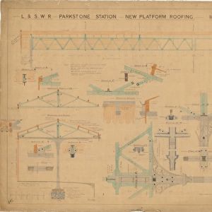 L & S. W. R Parkstone Station - New Platform Roofing [1898]