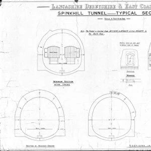 Lancashire, Derbyshire And East Coast Railway - Spinkhill Tunnel Typical Sections [N. D. ]