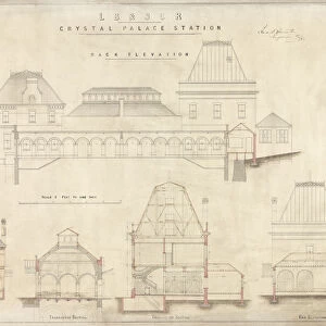 LB & SCR Crystal Palace Station Back Elevation [1875]