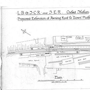 LBSC and SER Oxted Station, Proposed Extension to Awning on Down Platform 1912