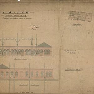 LBSCR Brighton Station New Roof - Proposed New Booking Offices on Platform [1882]