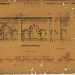 LB&SCR London Bridge Station - Enlarged Elevation of Part of SW Wall External Elevations (21 / 12 / 1864)