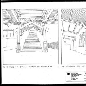 Letchworth Station Proposed improvements including Footbridge from down platform and building on down platform. [August 1986]