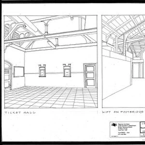 Letchworth Station Proposed improvements including Ticket Hall and Lift on footbridge to down platform. [August 1986]