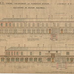 L&NWR Crewe Enlargement of Passenger Station - Elevations of Station Buildings [1904]