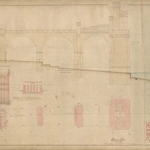L&NWR Runcorn Branch - Bridge over River Mersey - Plan & Elevation of River Spans [1864]