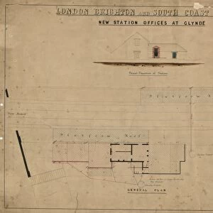 London Brighton and South Coast Railway - New Station Offices at Glynde - Drawing No 1