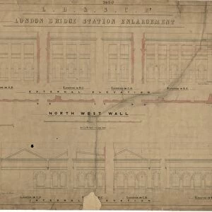 LS&SCR London Bridge Station - North West Wall, Internal Elevation (21 / 12 / 1864)