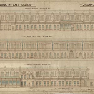 LSWR Bournemouth East Elevation of Station Buildings [1884]
