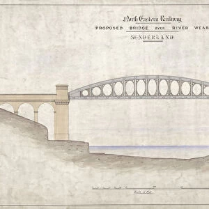 Monkwearmouth Bridge. North Eastern Railway Proposed bridge over River Wear Sunderland