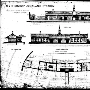 N. E. R Bishop Auckland Station - North Platform [1889]
