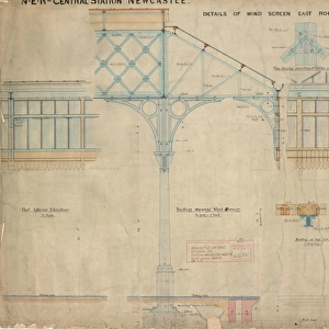 N. E. R Central Station Newcastle - Details of Wind Screen East Roof [1892]