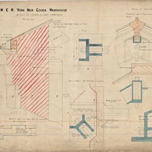 NER New York Goods Warehouse-details of castings to roof principles