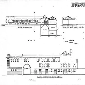 New Station and Offices for the London Necropolis Station - Elevations of Waiting Rooms, Workshop and Mortuary Building [1899]