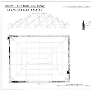 North London Railway - South Bromley Station Amended Plan of Roof [N. D]