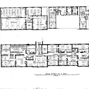 North Staffordshire Railway - Stoke Station General Plan of Offices [N. D]