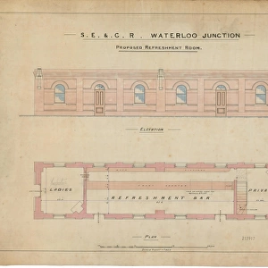 S. E & C. R. Waterloo Junction Station - Proposed Refreshment Room including plan and elevation [1901]