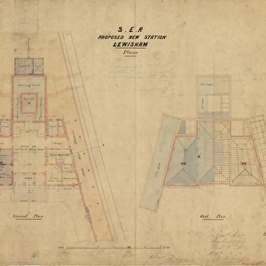 S. E. R. Proposed New Station at Lewisham - Ground and Roof Plans [1857]