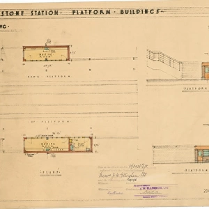 S. R. Bishopstone Station - Platform Buildings - 1 / 8 scale drawing [1938]