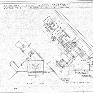 S. R. Feltham Station Reconstruction - Working Drawings of New Station - Plan [N. D. ]