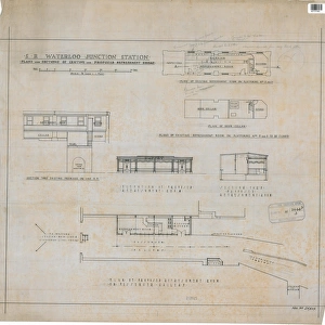 S. R. Waterloo Junction Station - Plans and sections of existing and proposed Refreshment Rooms [N. D]