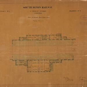 South Devon Railway St Thomas Station Exeter - Plan of Second Floor (Platform Level) [1860]