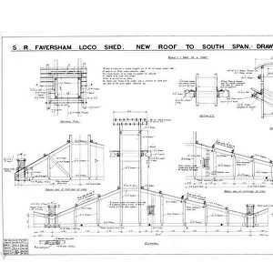 Southern Railway Faversham Station - Loco Shed New Roof South Span Drawing No. 4