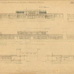 SR Woking. Elevations & Sections for Down Side Offices [1937]