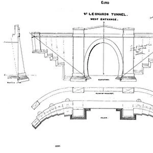 St Leonards Tunnel West Entrance Elevation and Plans [c1925]