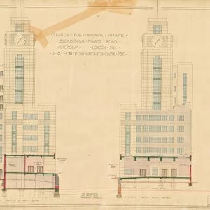 Station for Imperial Airways Buckingham Palace Road Victoria - Elevations [1936]