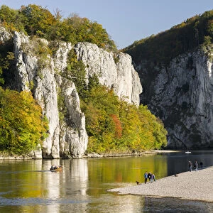 Weltenburger Enge, the Danube Gorge near Kehlheim in Bavaria during fall. Europe
