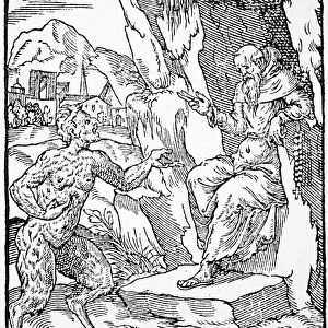 SAINT JEROME (340-420). Temptation of St Jerome by the Devil