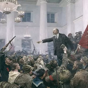 Lenin declaring soviet power by v, serov, original version