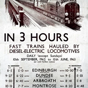 Edinburgh-Aberdeen in 3 Hours, BR (ScR) poster, 1962