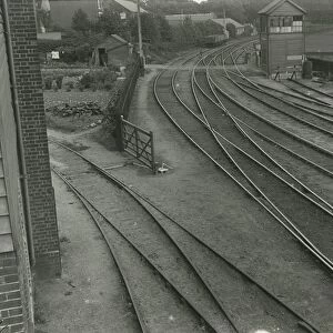 View of Goods Junction signal box. Private siding passes behind signal box to wharf on River Stour