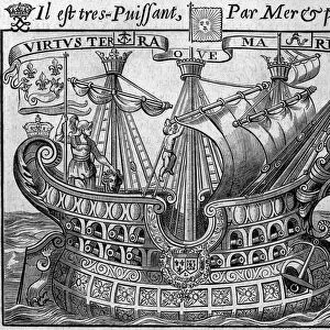 Allegory of French power: "The ship of the State", symbol of France